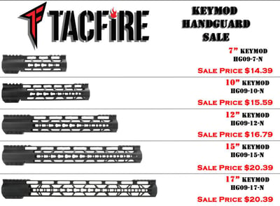 TacFire HG09 Slim KEYMOD AR-15 Nitride Clamp-On Style Free Float Handguards from $14.39