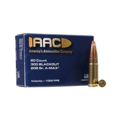 15 Boxes of AAC 300 BLACKOUT Ammo 208 Grain A-MAX, 300rds - $284.85