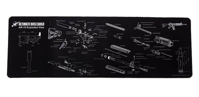 AR15 Gun Cleaning Mat with Exploded Parts Diagram, cartridge & receiver dimensions. 12x36" - $14.99 (Free S/H over $25)