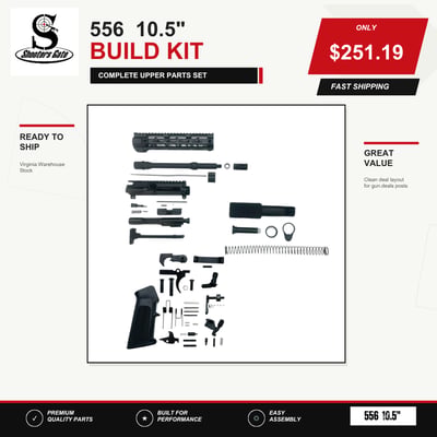 AR-15 5.56 Nato 10.5″ Pistol Build Kit (Unassembled) – Black - $251.19(GD105) 