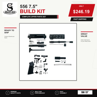 AR-15 5.56 Nato 7.5" Pistol Build Kit (Unassembled) - Black - $246.19(GD75)