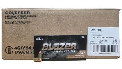 CCI Blazer Brass Subsonic 9mm, 147gr FMJ, Ammunition, 1000rd Case - $269.99 + FREE Shipping