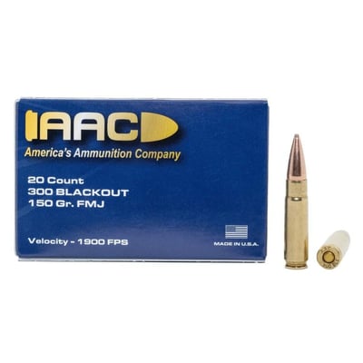 AAC 300 Blackout Ammo 150 Grain FMJ 20rd Box w/ JAG Head Stamp - $11.99 