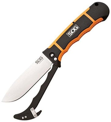 SOG RotoHook Knife and Guthook with Straight Edge Fixed 4.5-Inch Steel Drop Point - $19.99