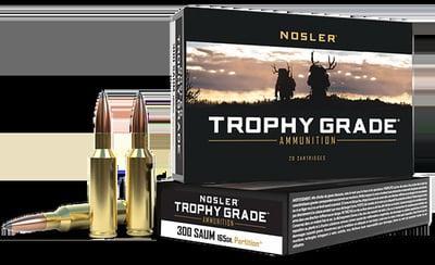 Nosler 300 Rem SAUM Ammunition 60061 165 gr Nosler Spitzer Partition 20 Rounds - $79.95 FLATRAT SHIPPING-NO SALES TAX NO CC FEES