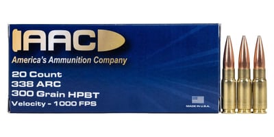 AAC .338 ARC Ammo 300 Grain HPBT 20rd Box - $21.99