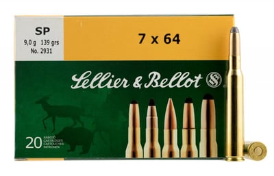 Sellier & Bellot SB764A Rifle 7x64mm Brenneke 139 gr Soft Point (SP) 20 Bx/ 20 Cs - $20.32