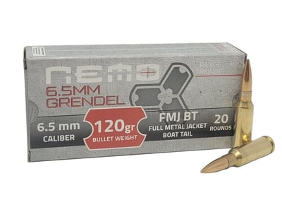 Nemo 6.5 Grendel FMJ-BT 120gr Ammo, 20rd - $15.99