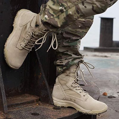 FREE SOLDIER Men's Tactical Boots 8" Lightweight Combat Durable Suede Leather - $62.99 (Free S/H over $25)