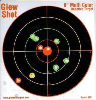 25 Pack 8" Reactive Splatter Targets Adhesive and TagBoard Glowshot - $7.99 (Free S/H over $25)