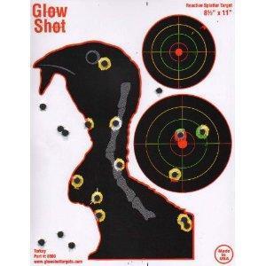 25 Pack - Turkey Target 8 1/2" by 11" - Reactive Splatter Targets - GlowShot - Multi - $12.50 + FREE Shipping on orders over $35 (Free S/H over $25)