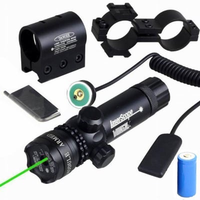 Vokul Shockproof 532nm Tactical Green Dot Laser Sight w/ Rail & Barrel Mount Cap Pressure Switch - $16.99 + Free S/H over $25 (Free S/H over $25)