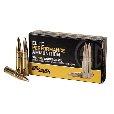 Sig Sauer Elite Ball .300 AAC Blackout 125 grain Full Metal Jacket Brass Cased Centerfire Rifle Ammo, 20 Rounds - $17.66 w/code "7SPRG" (Free S/H over $49 + Get 2% back from your order in OP Bucks)