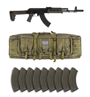 PSA AK-103 GF3 Forged "MOEKOV" Rifle, w/10 Waffle Magazines & PSA Rifle Bag, OD Green - $919.99 + Free Shipping