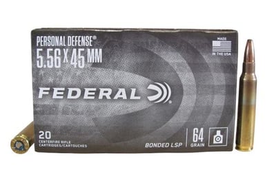 Federal Personal Defense 5.56mm 64 Grain Bonded Lead Soft Point (BLSP), 500 Rounds - $345 (Free S/H)