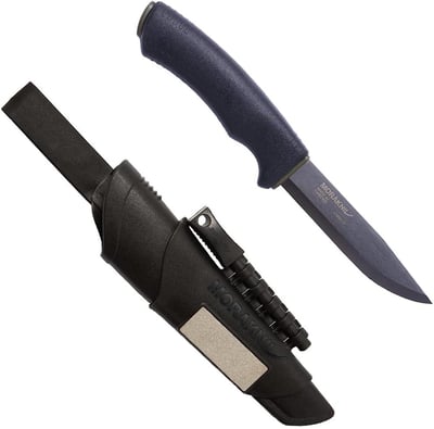 Morakniv Carbon Steel Fixed-Blade Bushcraft Survival Knife with Sheath and Fire Starter, Black, 4.3 Inch - $53.94 + FREE Shipping