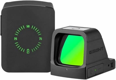 OSIGHT X Multi-Reticle 3 MOA Dot & 32 MOA Circle Open Reflex Sight with Charging Cover, Durable Tactical Parallax-Free Sights for Full-Sized Setups (Green Dot) - $249.99 + FREE Shipping