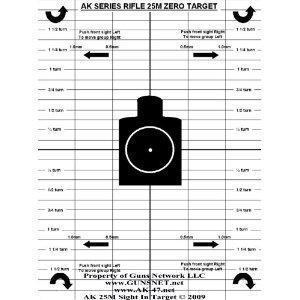 AK Series Rifle 25 Meter Zero Target (25 ct) - $7.80 + $4.97 S/H (Free S/H over $25)