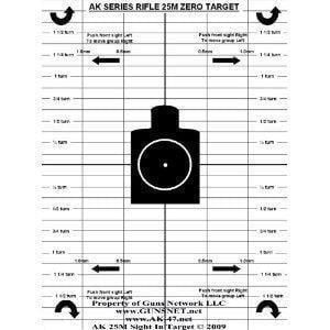 AK Series Rifle 25 Meter Zero Target (25 ct) - $7.80 + $4.97 S/H (Free S/H over $25)