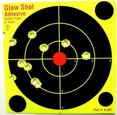 60 Pack - 6" DayGlo Yellow Adhesive Reactive Splatter Targets - Glowshot - $14.99 (Free S/H over $25)