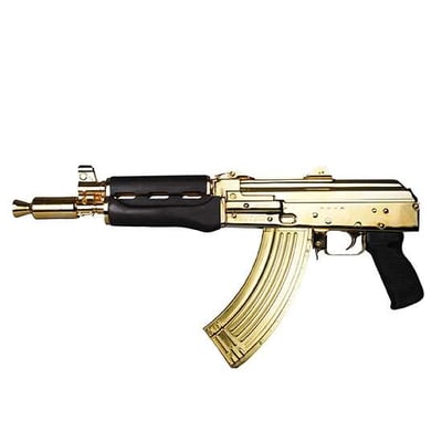Zastava Arms Usa ZPAP92 30+1 7.62X39mm 10" 24K Gold Plated/Cold Hammer Forged, Chrome Lined Barrel, Steel 24K Gold Plated Receiver, Dark Walnut Grips - $4816.75 