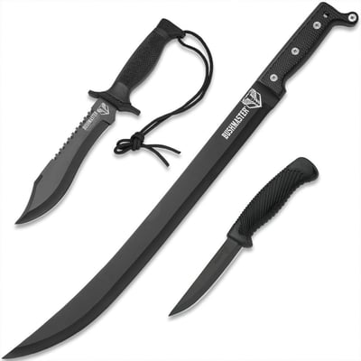 Bushmaster Survivor Squad Knife Set - Skinner, Bowie, Machete, Sharp Non-Reflective Stainless Steel Blades, ABS Handles, Includes Sheaths - $44.98 + FREE Shipping