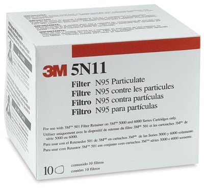 3M 5N11 N95 Filter for 5000 and 6000 Series Air Purifying Respirator, Requires 501 Filter Retainer (Pack of 10) - $28.99 (Free S/H over $25)