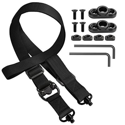 EZshoot 1.25" Wide Tubular Webbing 2 Point Vickers Sling with 2 Pack Sling Swivels - $8.39 w/code "BA2JUN7G" (Free S/H over $25)