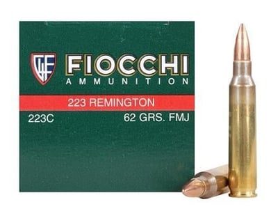 Fiocchi 223 Remington 62gr Full Metal Jacket Boat Tail Ammo - Box of 50 - $24.99 