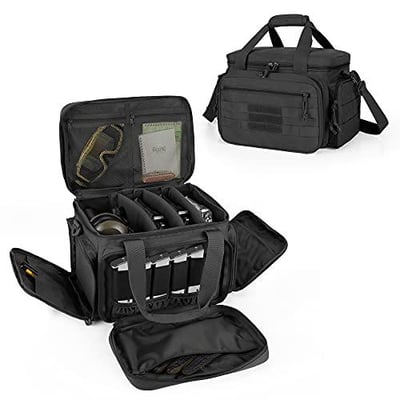 DSLEAF Tactical Gun Range Bag for 4 Handguns, Pistol Shooting Range Bag with 6X Magazine Slots and Extra Pockets for Ammo and Essentials - $39.99 + FREE Shipping