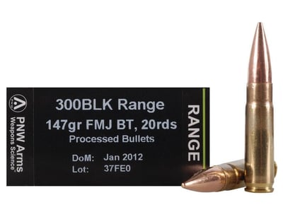 PNW Arms 300BLACKOUT 147GR BT 20RDS - $16.99