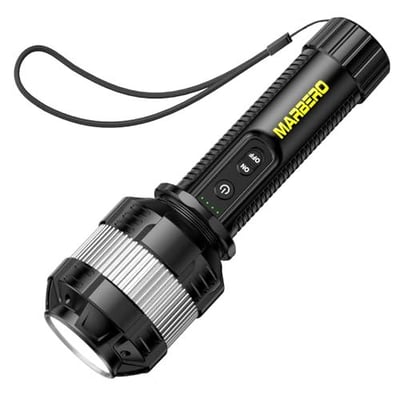 MARBERO Rechargeable Flashlight High Lumens with 4000mAh Battery Focused Beam Super Bright LED Small Powerful Flashlight 3 Modes Tactical Compact Portable Flashlight for Camping Hiking Emergency Home - $9.99 + FREE Shipping