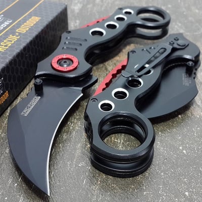 TAC FORCE Pocket Knives BLACK Blade Tactical Knife - $8.99 & FREE Shipping