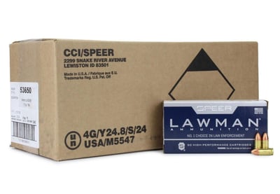 Speer Lawman 9mm 115 Gr TMJ - 1000 Rounds Case - $222.77 after Code: TAKE5P