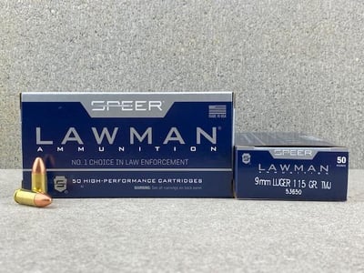 Speer Lawman 9mm 115gr TMJ Ammo - 1000rd Case - $639.95