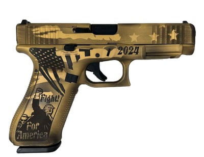 Glock Pistol G47 9mm MOS 4.49" 17rd, Distressed Gold / FDE Trump - HS11 - $699.99 