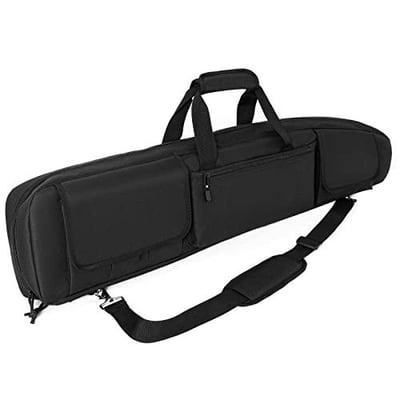 DULCE DOM Double Rifle Case, 38 42 44 inch Soft Gun Tactical Bag for Shooting Range, Movable Divider for 1 or 2 Gears, Multiple Magazine Pouches & Accessory Bags (Black, 42'') - $29.99 + FREE Shipping