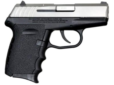 SCCY CPX-2TT 9mm Polymer Frame Pistol, Satin Chrome on Black, DAO 10+1 w/ 2 Mags - $169.99