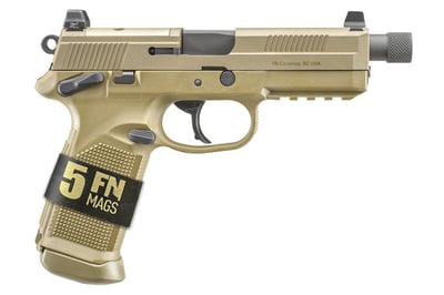 FNH FNX Tactical 45 ACP Optic Ready Pistol Bundle with Five Magazines and FDE Finish - $874.99 after code "FN125" 
