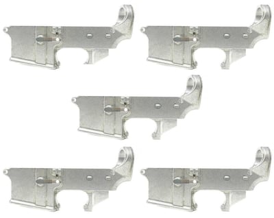 5 PACK RAW Aluminum AR15 80% Lower Receiver - $164.95 
