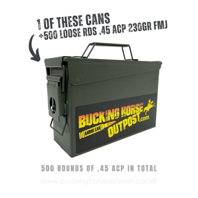 500rds .45 Auto 230 Grain FMJ Ammo in M21 Metal Ammo Can - Police Trade In- $189.99 - FREE SHIPPING ON ORDERS OVER $200