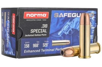 Norma.38 Special – 158 Gr – Jacketed Hollow Point (JHP) – Norma Safeguard 50 Rounds - $31.99 (Free S/H over $149)