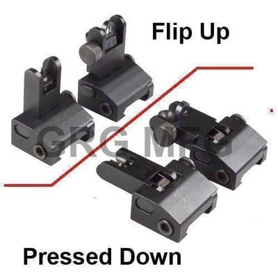 Flip Up Front and Rear Back up Iron Sight - Aluminum - $11.77 + $4.62 shipping