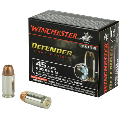 Winchester Defender Supreme Elite 45ACP 230 Grain BJHP 1000 Rounds - $725