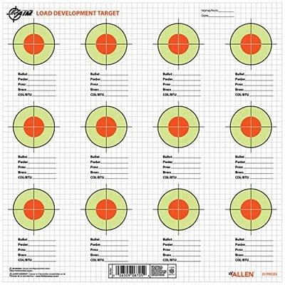 Allen Company EZ Aim Load Development Paper Shooting Targets, 13.5" Square, 25-Pack, Black - $8.99 + FREE Shipping