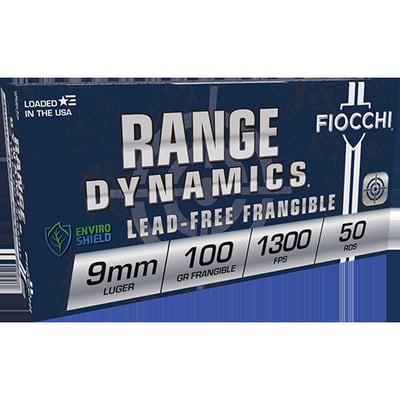 Fiocchi Shooting Dynamics 9mm 100 gr Non-Tox Frangible 9mm Ammo, 50/box - $31.39 