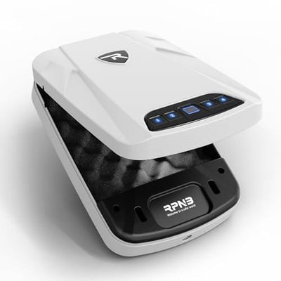 RPNB Gun Safe, Biometric Gun Safe for Handgun, Pistol Safe for Nightstand with Biometric Fingerprint, Digital Backlit Touchpad,White - $69.99 + FREE Shipping