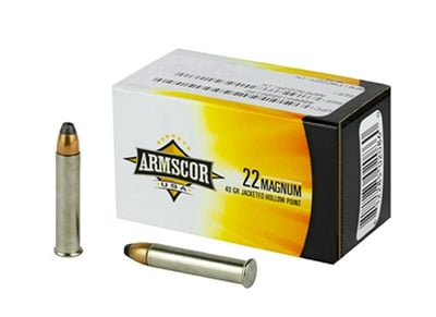 Armscor – 22 Magnum – 40 Grain – JHP Nickel – 50 Rounds - $11.99 