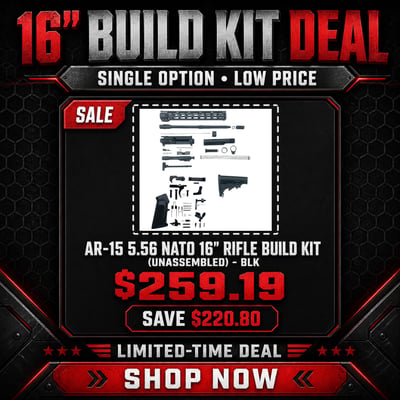 AR-15 5.56 Nato 16" Rifle Build Kit (Unassembled) -BLK - $259.19 