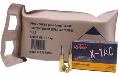 PMC - X-TAC - 5.56x45mm - 62 Grain - FMJ M855 - 120 Rd - Battle Pack - $63 